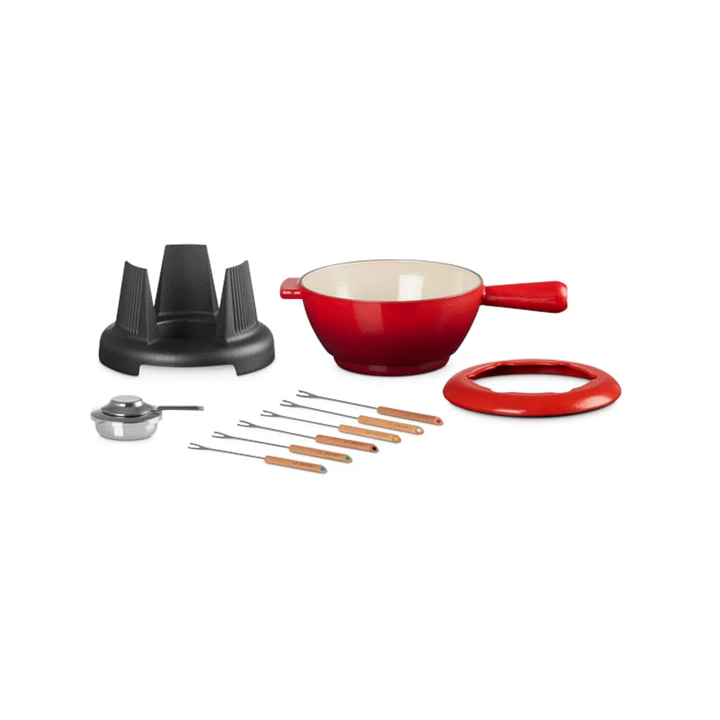 2025 Le Creuset - Kirschrotes Fondue-Set 20 cm 2 l