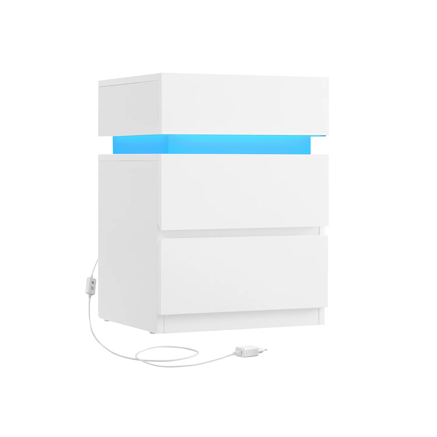 Nachttisch mit variablem, mehrfarbigem LED-Lichtstreifen