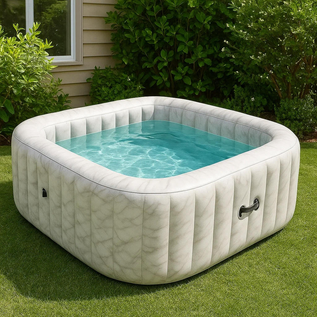Aufblasbarer Whirlpool 185x185x68 cm, 4 Sitze, quadratisch, weiß/grau, yXNqspa339mn