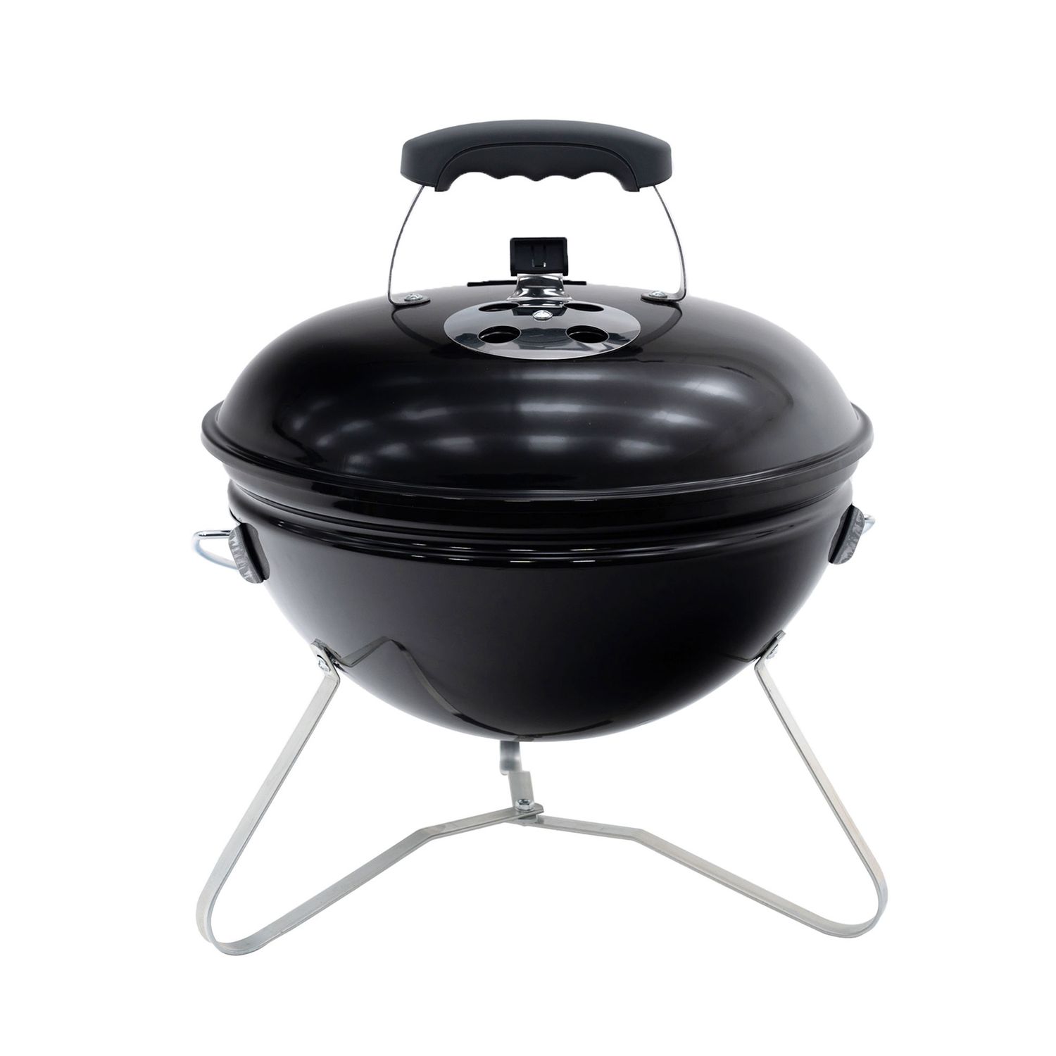 Kekai Tahoe Tragbarer Tischgrill mit Holzkohle, 37 x 37 x 44 cm, Deckel mit Transport- und Verriegelungssystem, schwarz emailliert