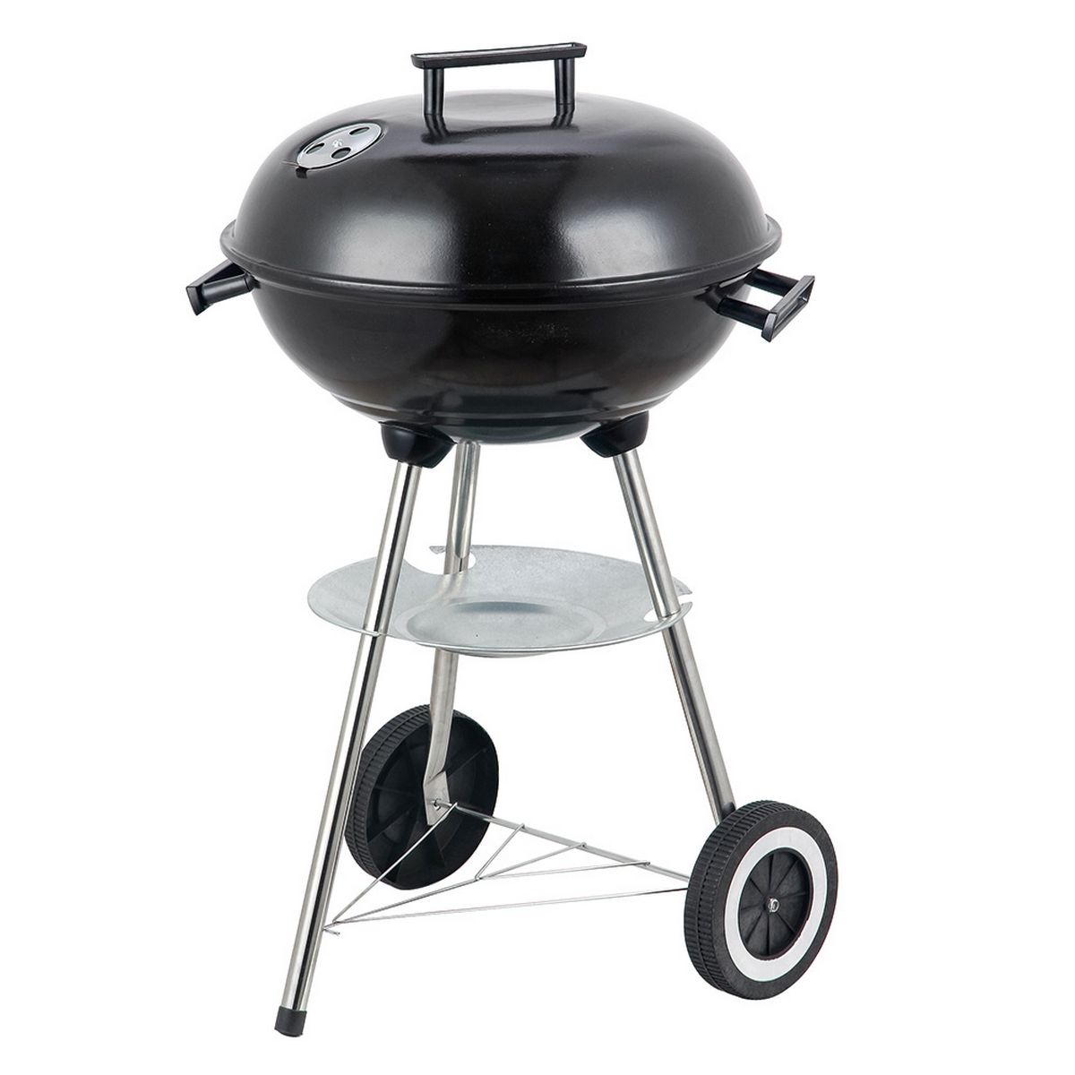 Lolahome Holzkohlegrill mit Stahlrost, 74 x 45 x 41 cm, Schwarz