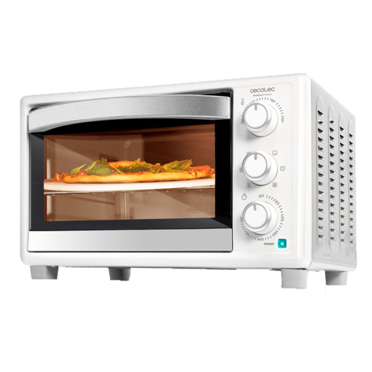 Cecotec Bake&toast 2600 4-Pizza 1500W 26l Tischbackofen mit speziellem Pizzastein, Weiß