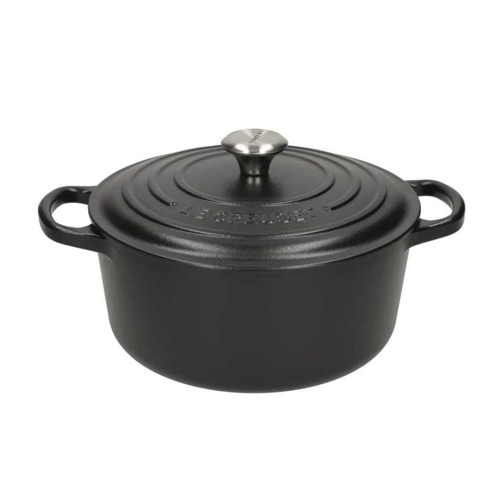 2025 Le Creuset - Signature Runde Brat-/Schmorpfanne Mattschwarz 22 cm 3,3 l (Schwarzer Innenraum)