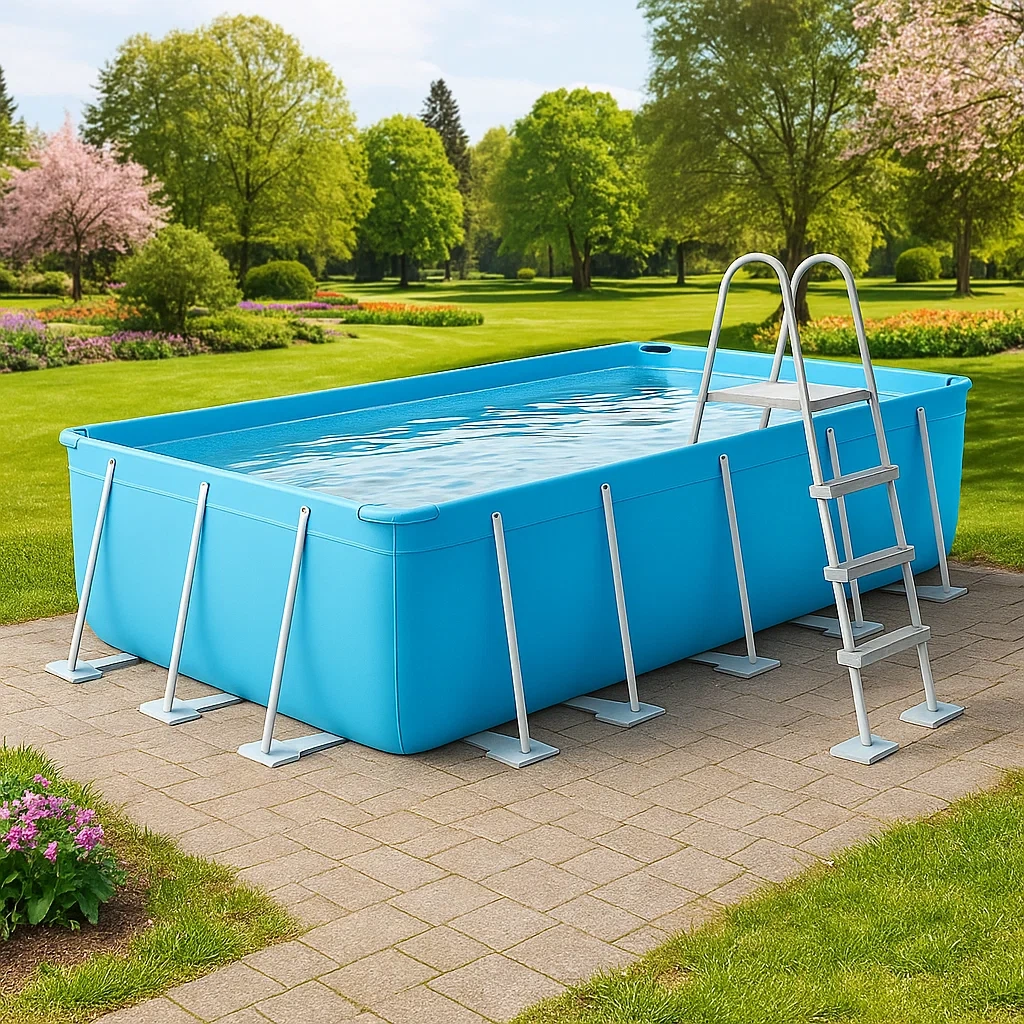 Piscine tubulaire rectangulaire amovible 532 x 265 x 119 cm bleue avec filtre et échelle zSGIsfX194NY