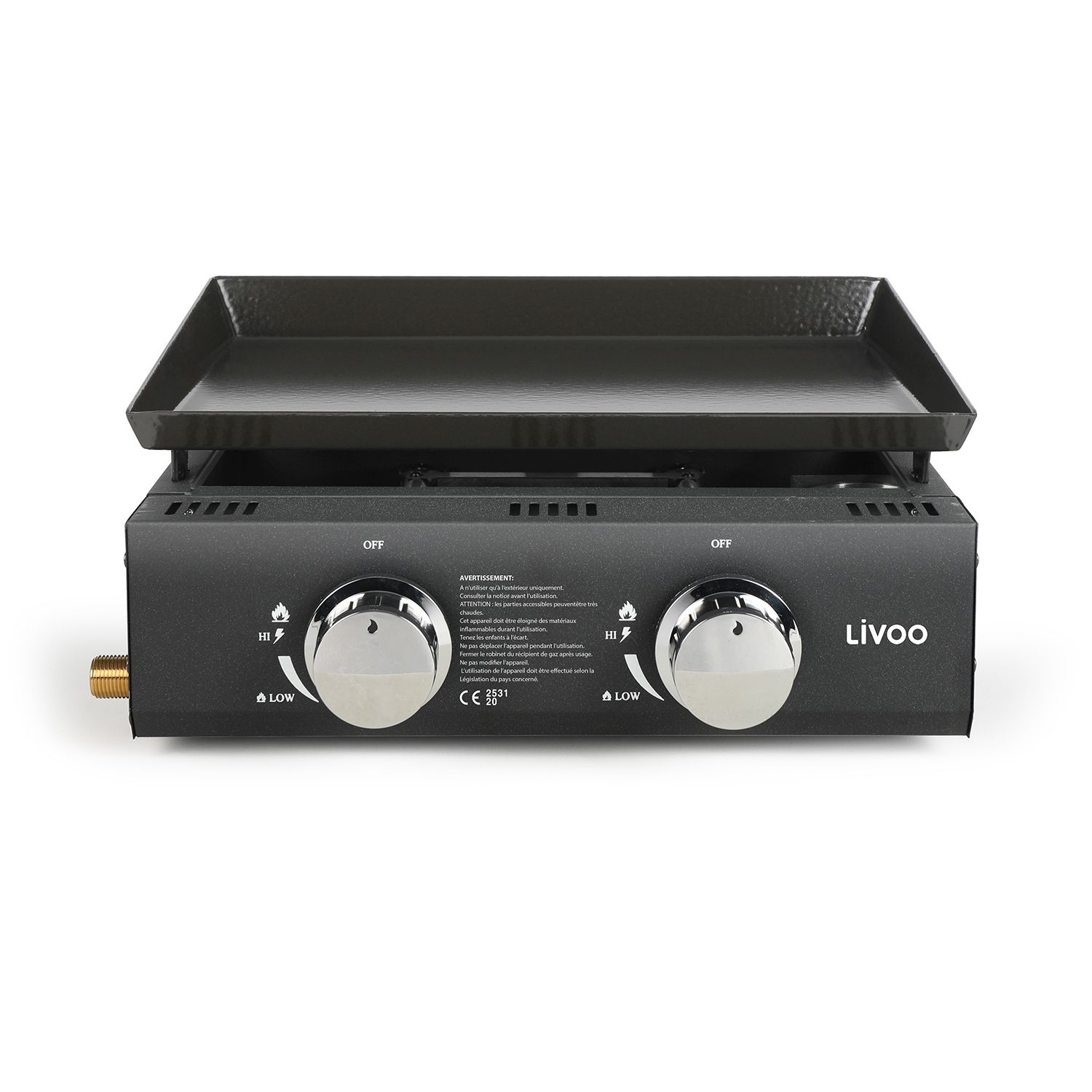 Livoo Gasgrillplatte 4,7 kW, emaillierte Stahlplatte 41,5 x 36 cm - Doc276