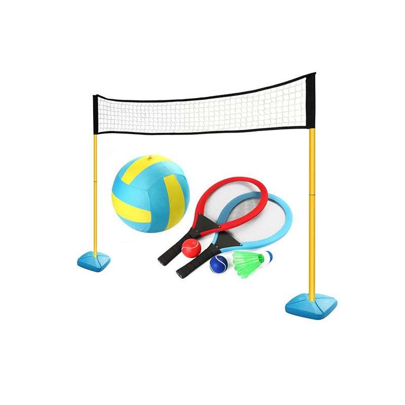 3-in-1 Outdoor-Spiel für Kinder: Volleyball, Tennis und Badminton (ociotrends - 4792)