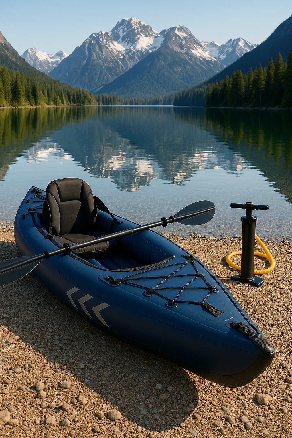 Kayak gonflable monoplace, facile à monter, en PVC bleu, pour lac/montagne, 305 x 80 x 38 cm wsgAiBy493UY
