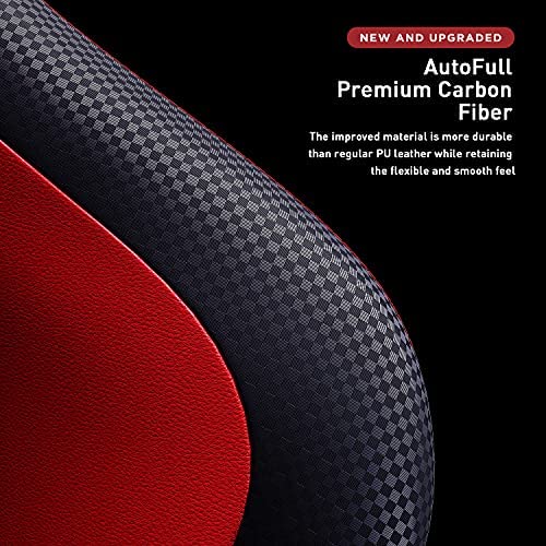 AutoFull Gaming-Schreibtisch- und Bürostuhl mit ergonomischer Lendenwirbelstütze, Rennstil, PU-Leder, verstellbarer Drehstuhl mit hoher Rückenlehne für PC