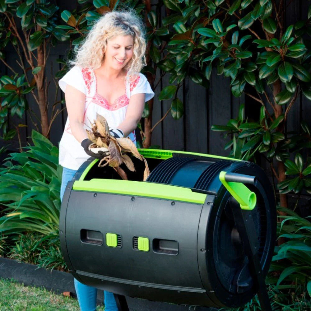 Maze 65-Gallonen-Drehkomposter mit Wagen – Kombi