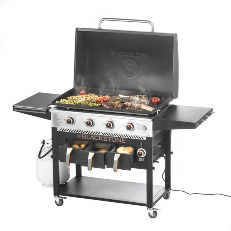 Blackstone 36"-Grillplatte (Modelljahr 2025) mit 4 Brennern, Heißluftfritteuse und Deckel