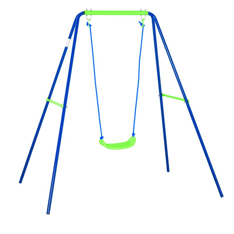 Kinder-Gartenschaukel + Spielset aus Metall für Kinder ab 3 Jahren, Outdoor-Spielzeug, 142 x 142 x 180 cm, Tragkraft bis zu 45 kg