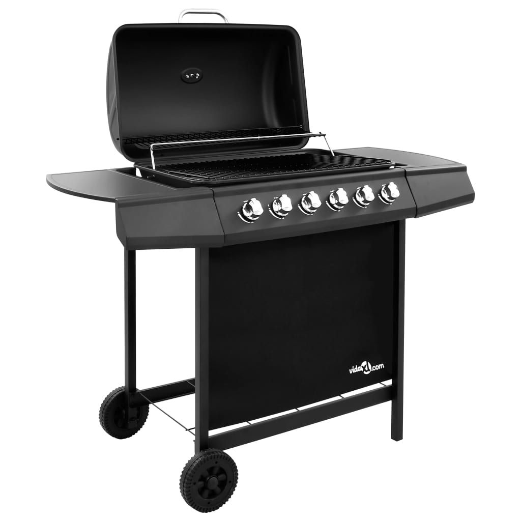 Vidaxl 6-Brenner-Gasgrill, Schwarz