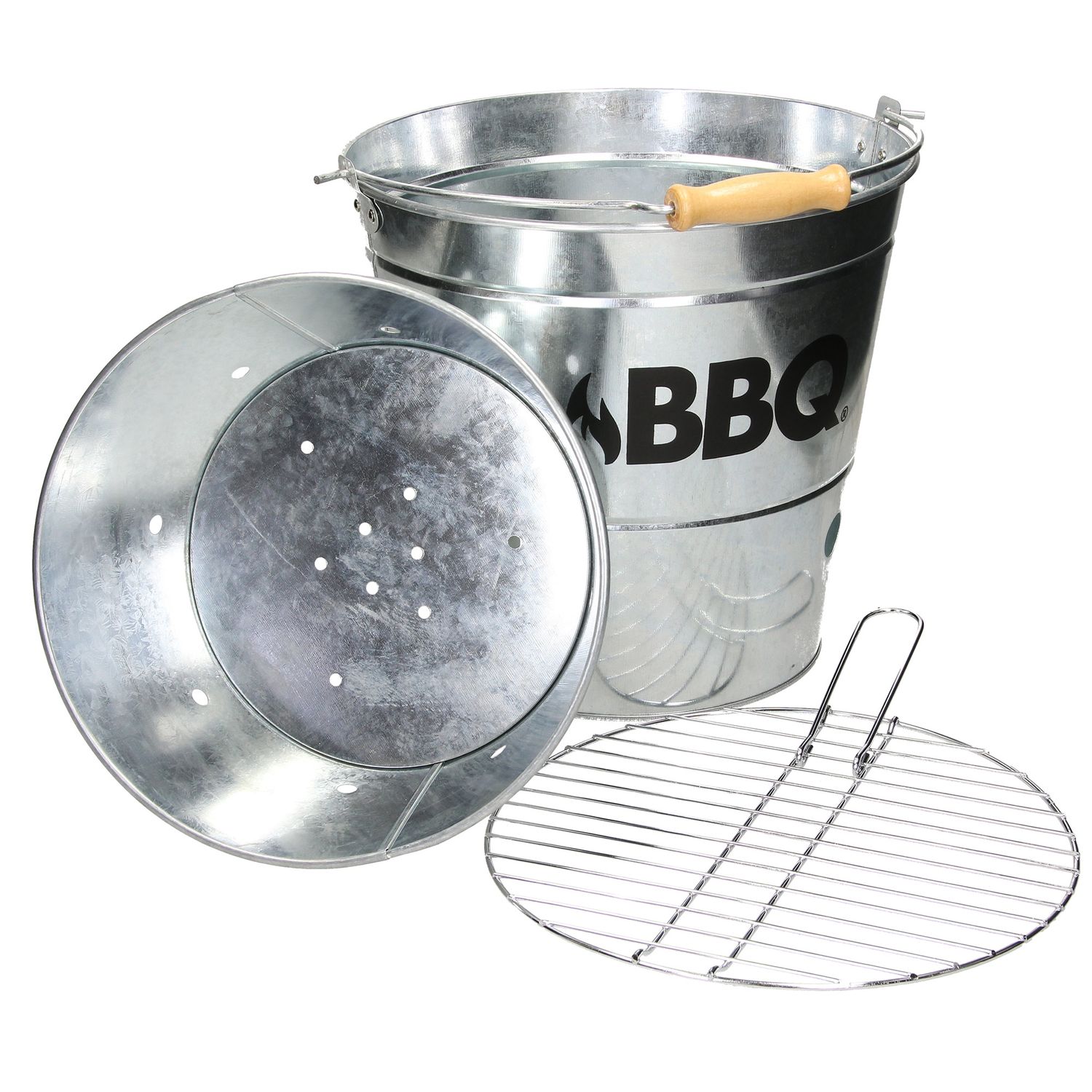 Grillwürfel mit Rost und Tragegriff Ø25cm Silber ECD Deutschland