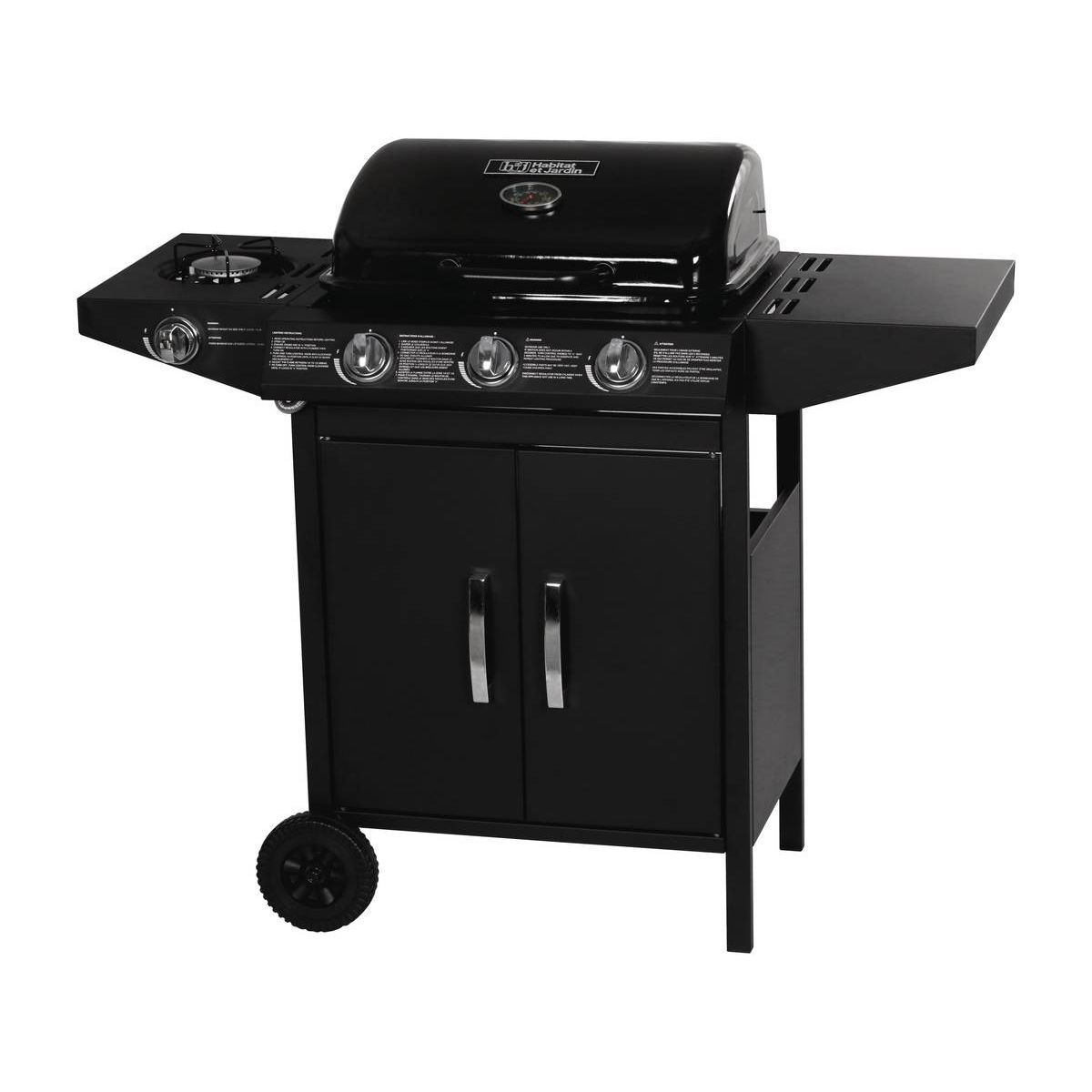 Gasgrill „Festa 4“ – 4 Brenner (1 Seite) – 10,5 kW – Schwarz