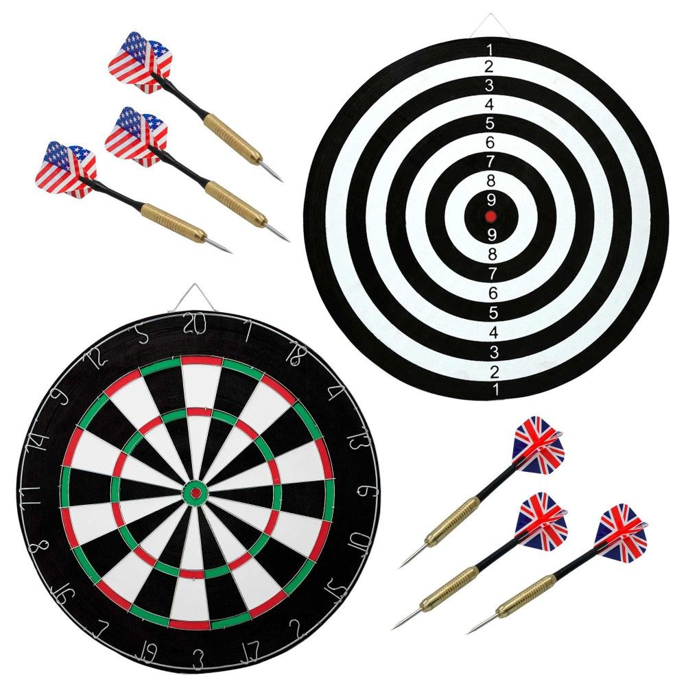 Aktive Sport Dartscheibe mit 45 cm Durchmesser und Darts