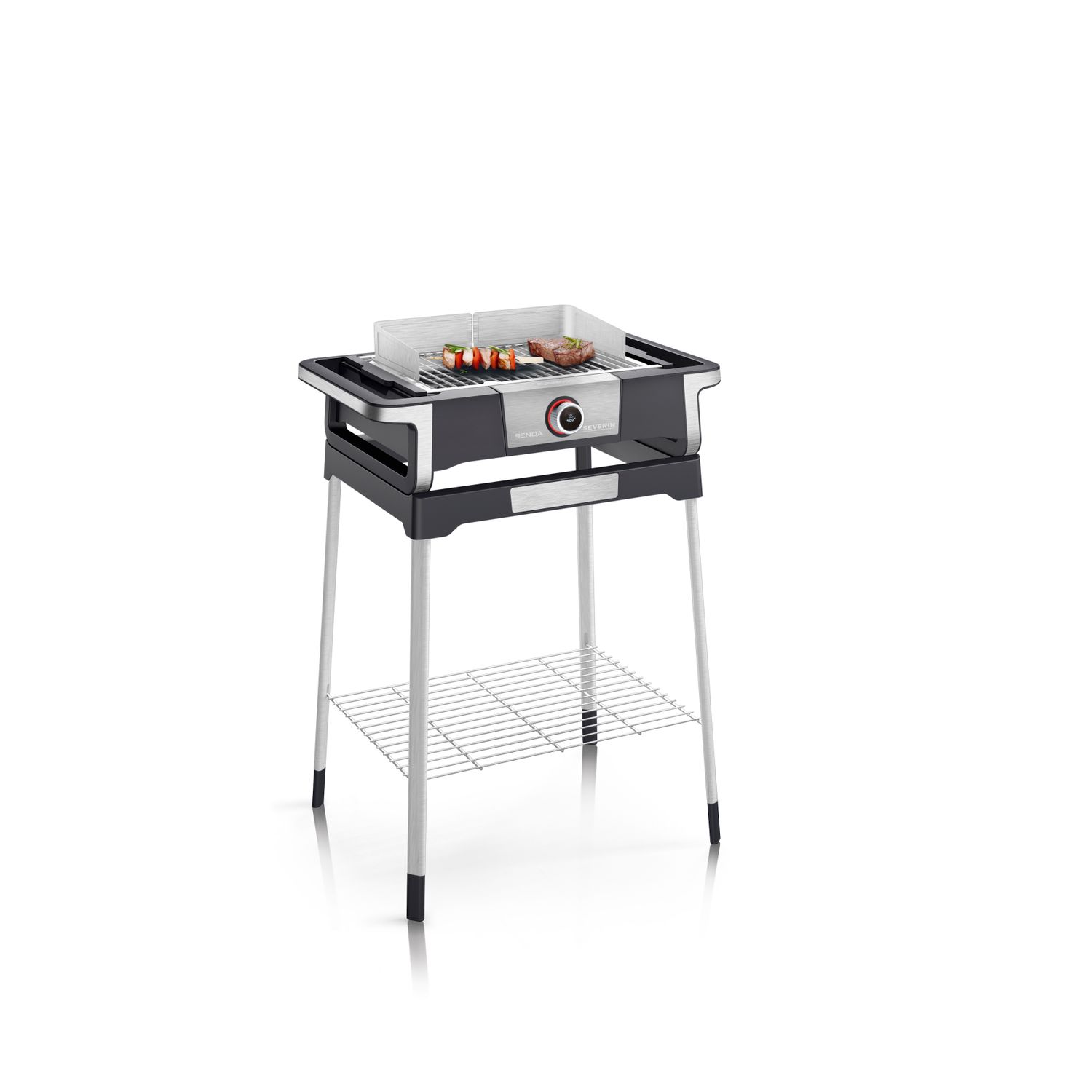 Elektrischer Grill mit digitalem OLED-Display Boost S und Beinen, Schwarz, Pg 8118 Severin