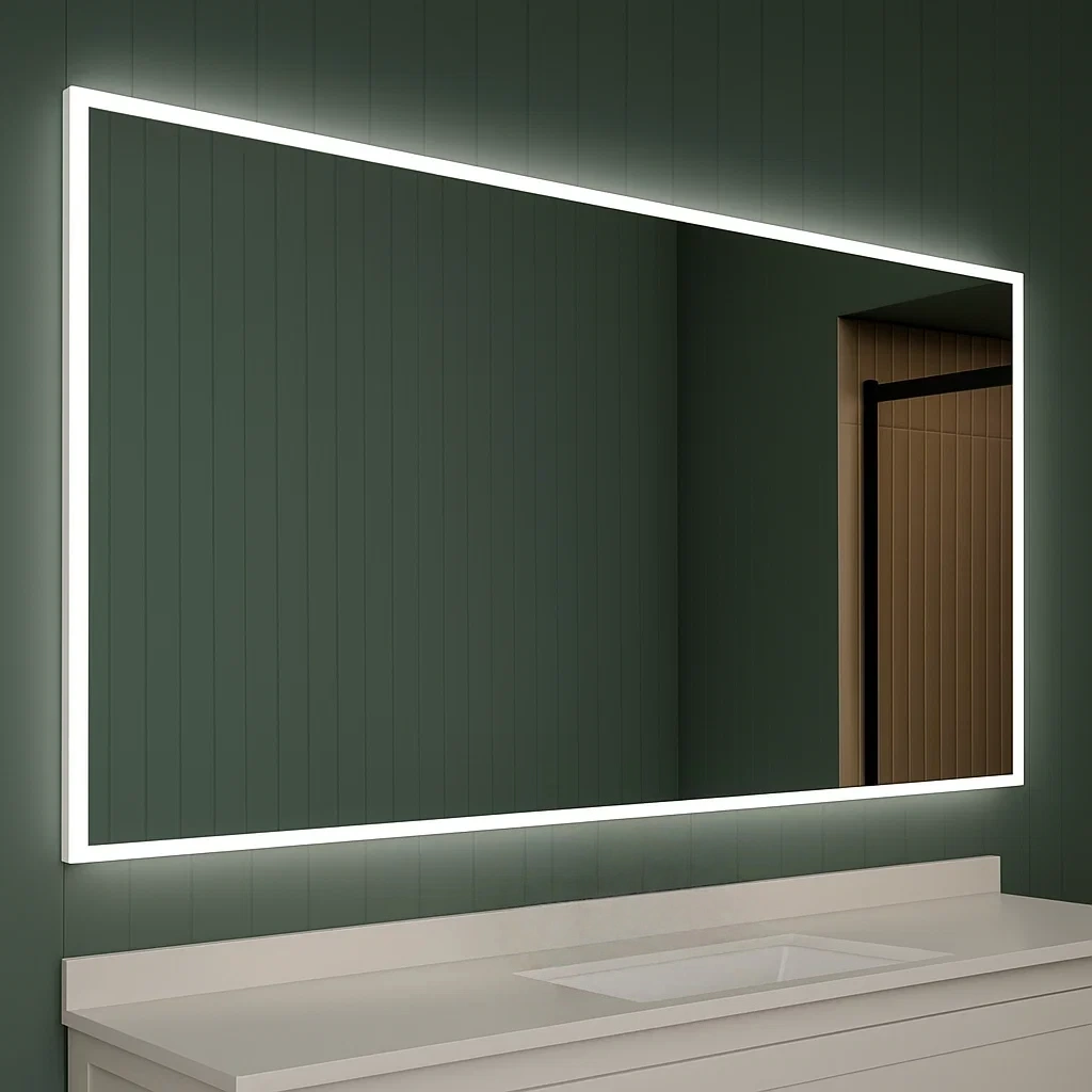 Miroir mural transparent en verre, idéal pour la salle de bain, 90 x 3 x 150 cm
