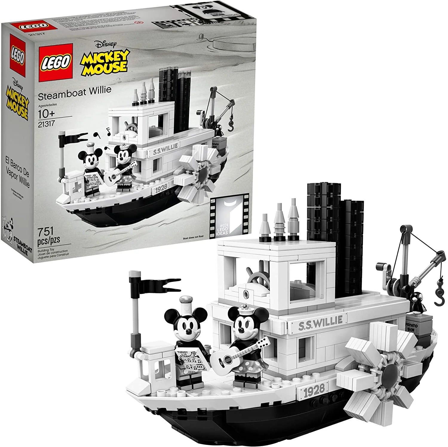 LEGO Ideas 21317 Disney Steamboat Willie – Bauset (751 Teile)