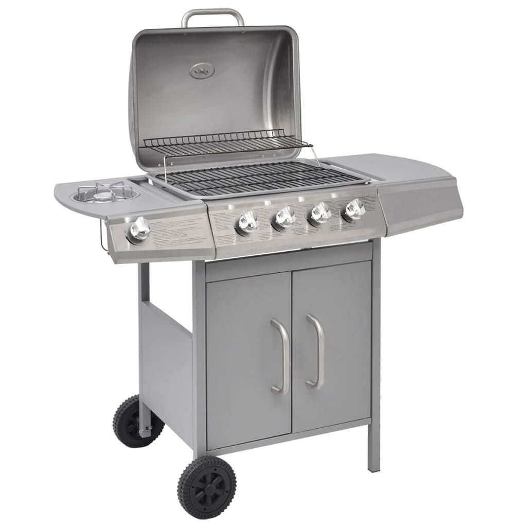 Vidaxl Gasgrill mit 4+1 Brennern, Silber