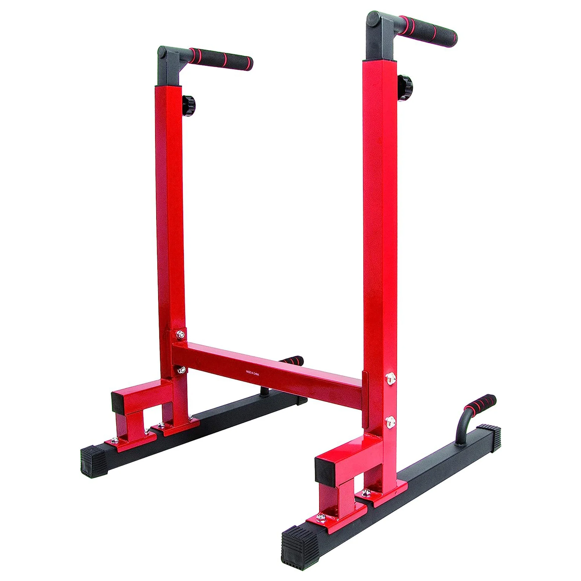2025 BalanceFrom Multifunktionale Dip-Station für das Heim-Fitnessstudio. Belastbarkeit: 227 kg. Rot.