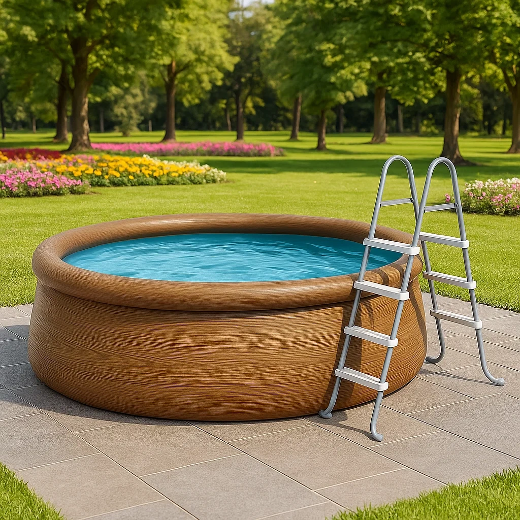 Abnehmbares Schwimmbecken 300x75 cm, Holz wmmxARBg16lk
