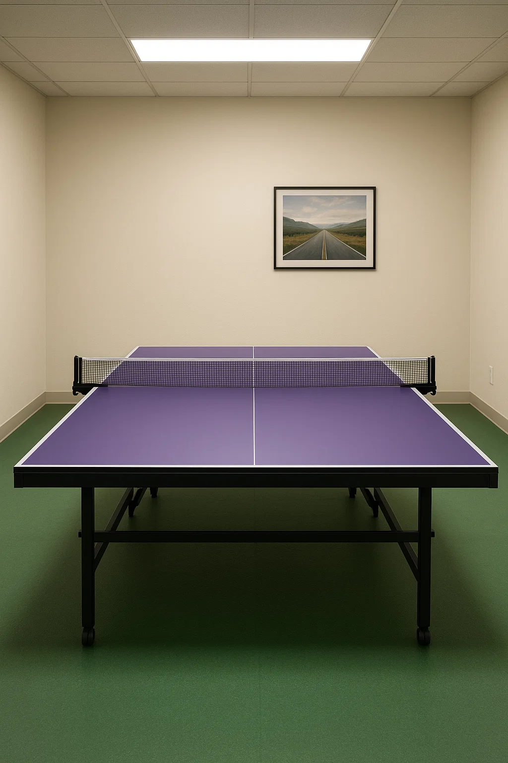 Sport-Tischtennisplatte, blau, Metall, für den Innenbereich, 150 × 75 × 68 cm, IKfVXIXA79YL