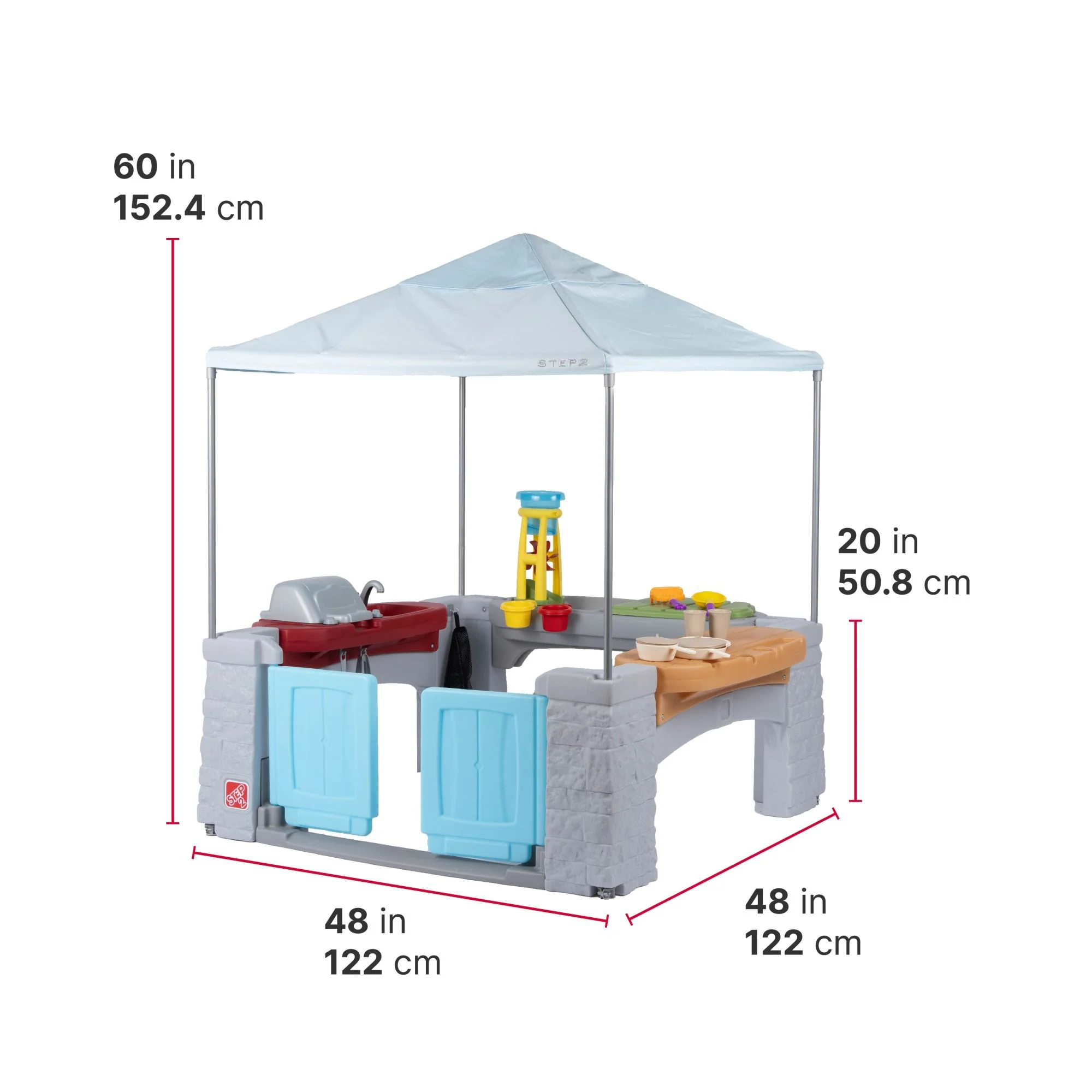 Vielseitiger Spielpavillon™ – Außenspielbereich mit Sand- und Wasserstation