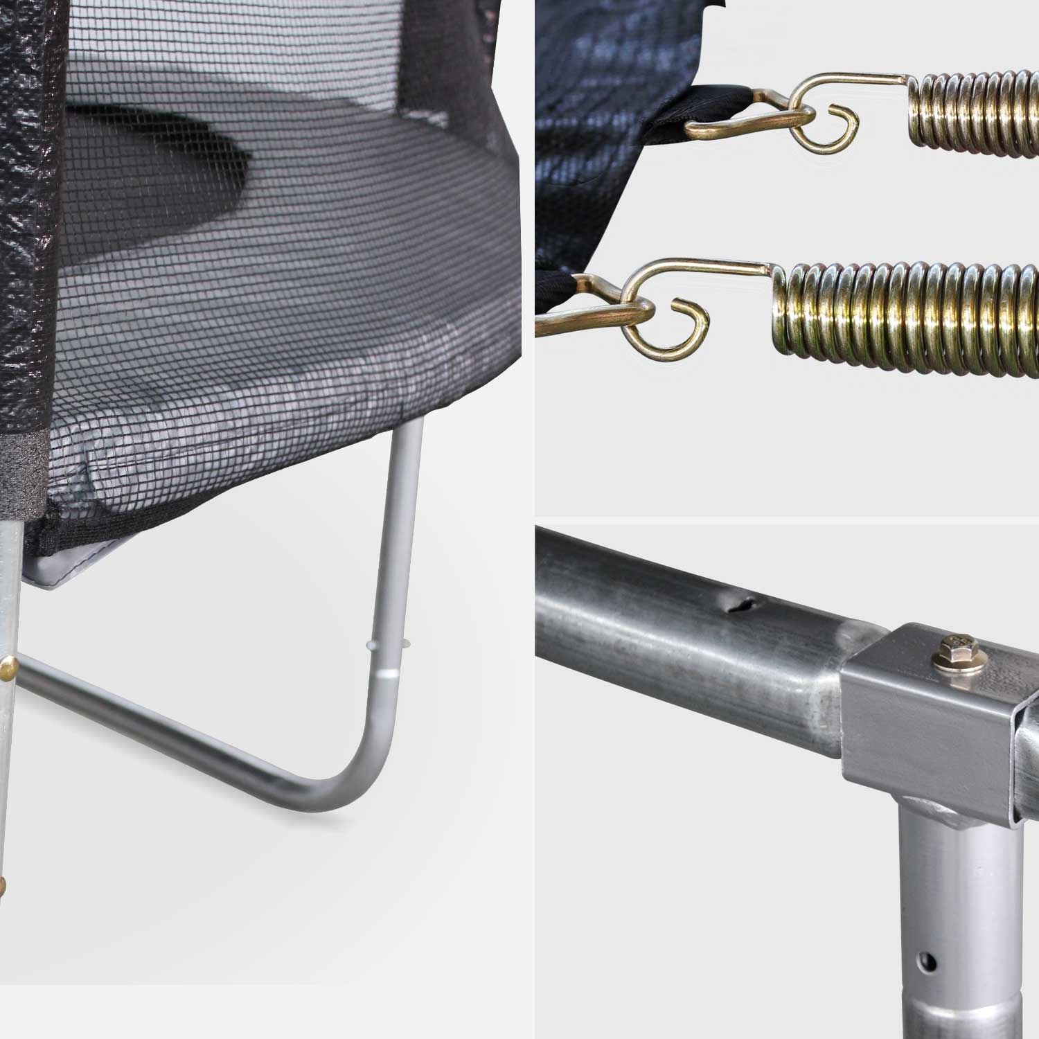 305 cm Trampolin mit Sicherheitsnetz, Grau