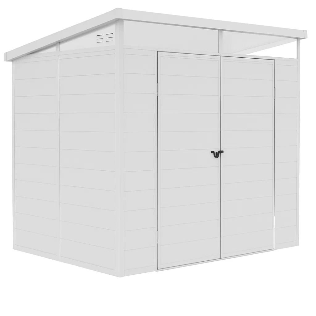 Abri de jardin en acier galvanisé blanc, 4,77 m² - cxOUVUT132vH