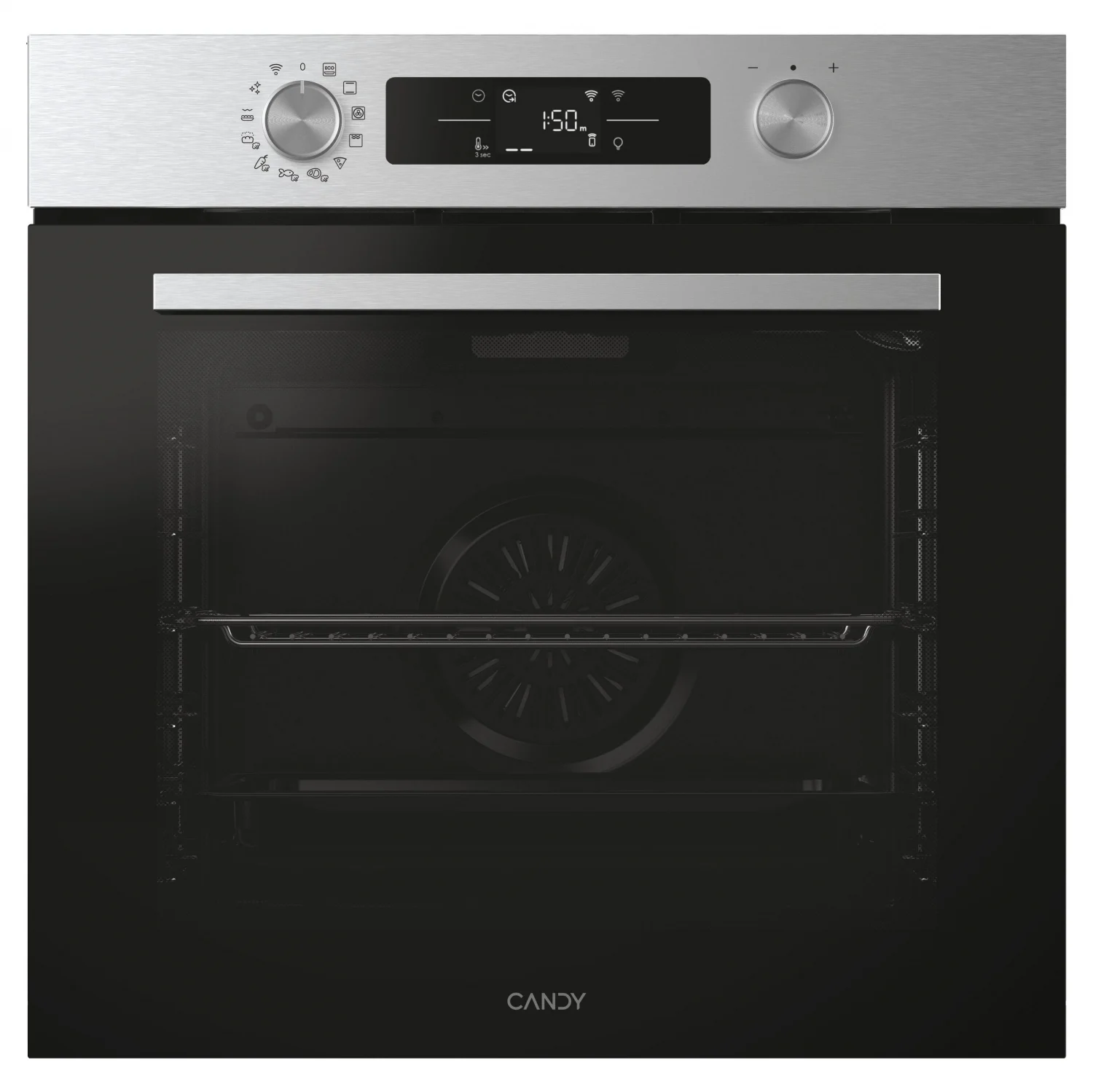 Candy CA6 N5B3EYTX Multifunktionsbackofen, 3,3 kW, 78 l, Klapptür, 12 Kochfunktionen, WLAN, Energieeffizienzklasse A++ – Edelstahl