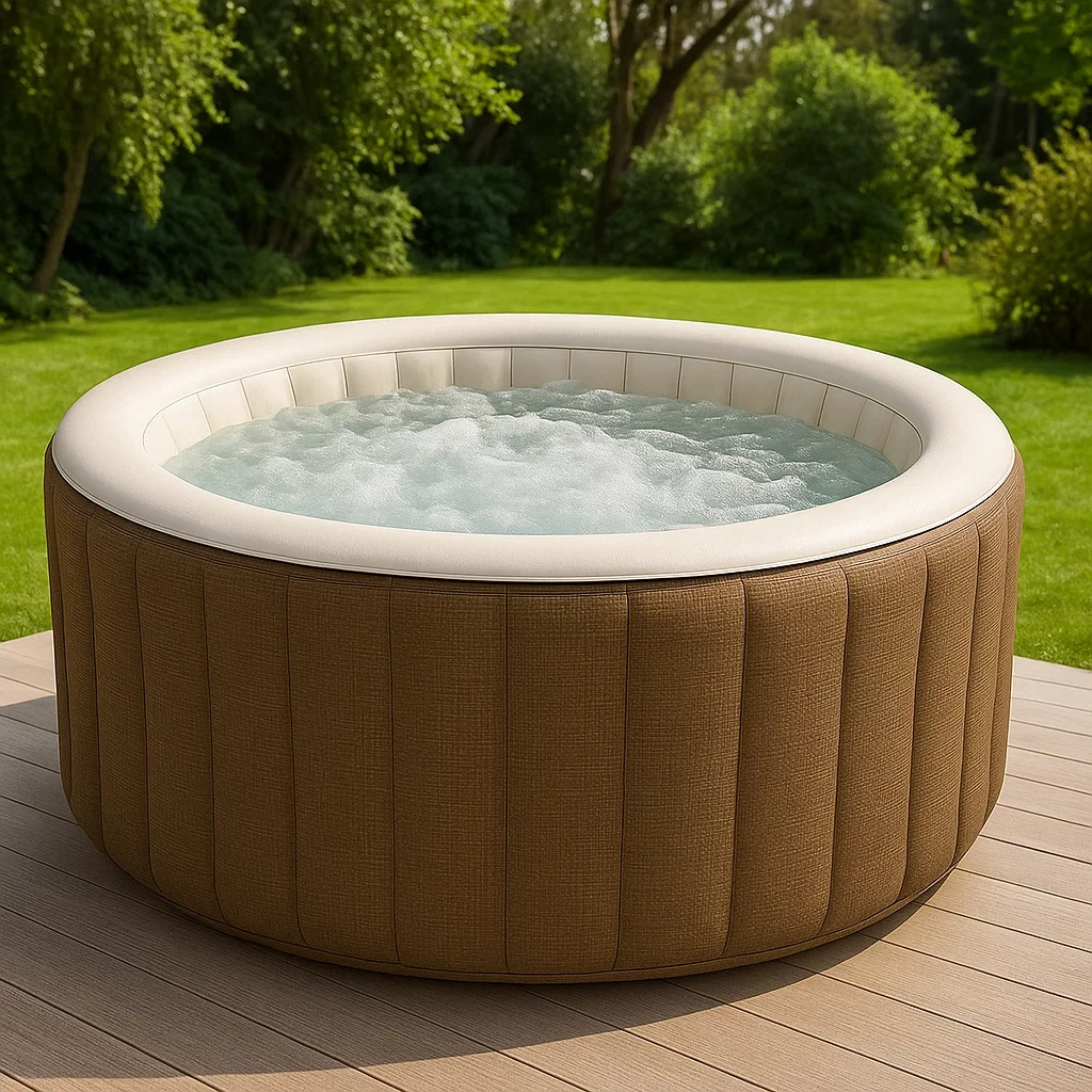 Spa gonflable 178 x 178 x 70 cm, 4 places, coloris marron clair/blanc yNnJLne332YH