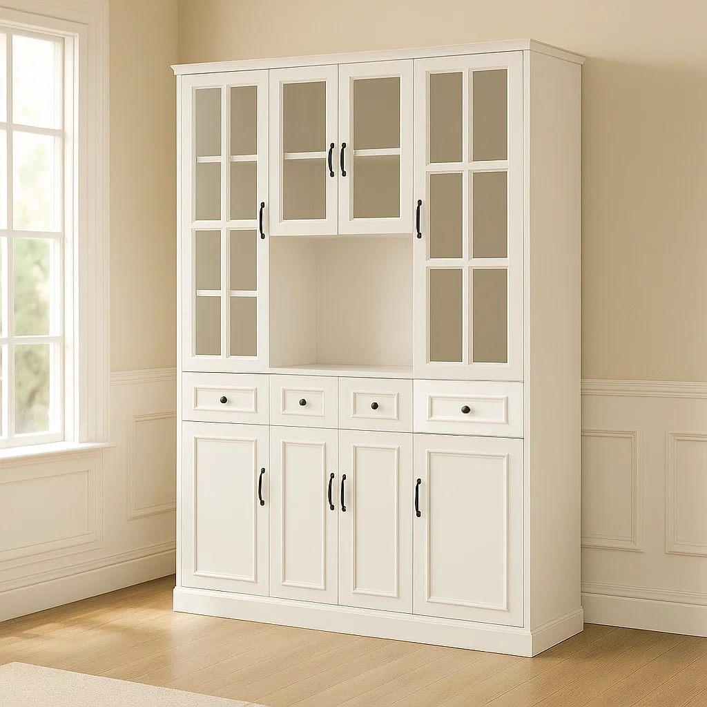 Armoire de bureau blanche en bois, adaptée à un usage intérieur, 160 x 40 x 200 cm