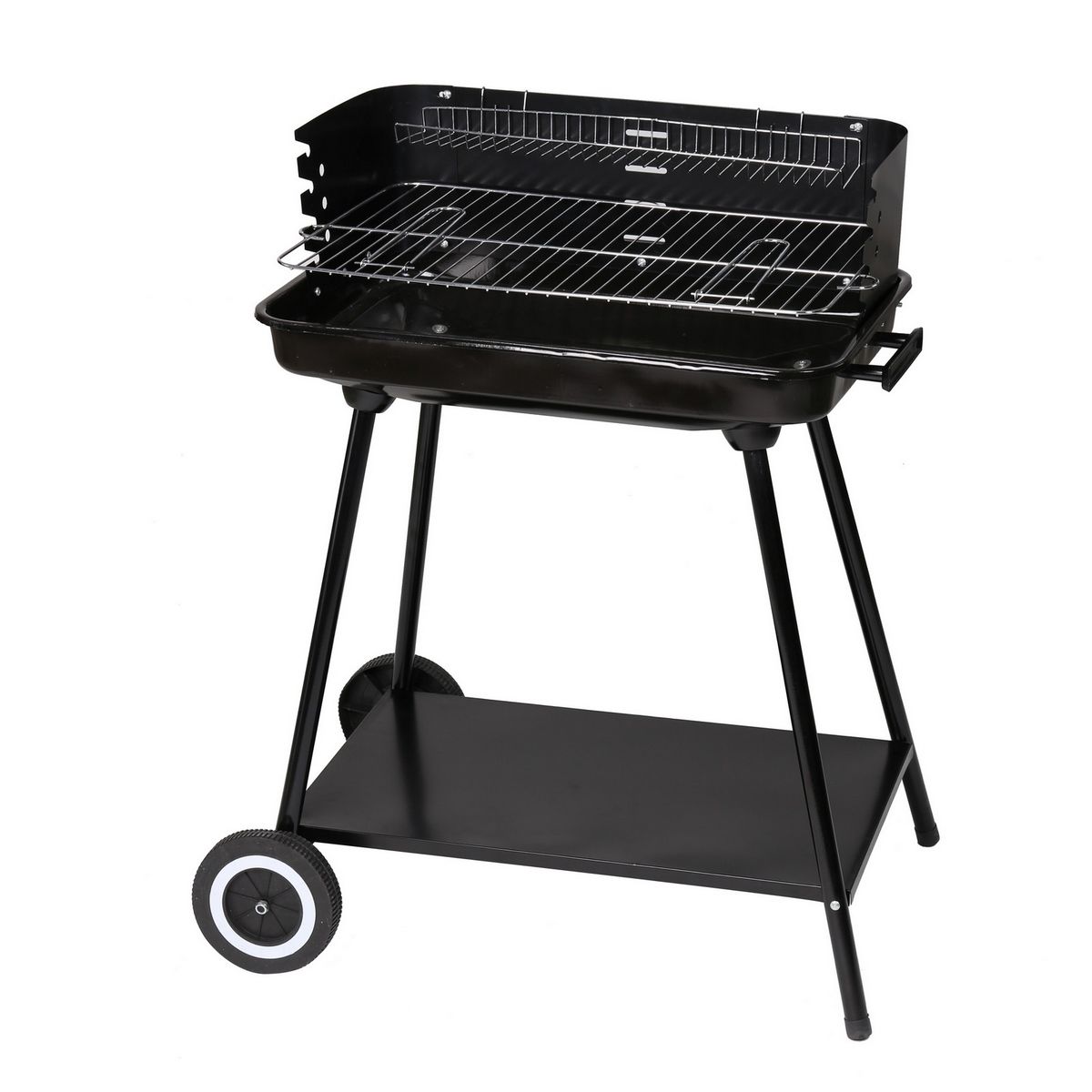 Lolahome Holzkohlegrill mit Stahlrost, 57 x 38 x 80 cm, Schwarz