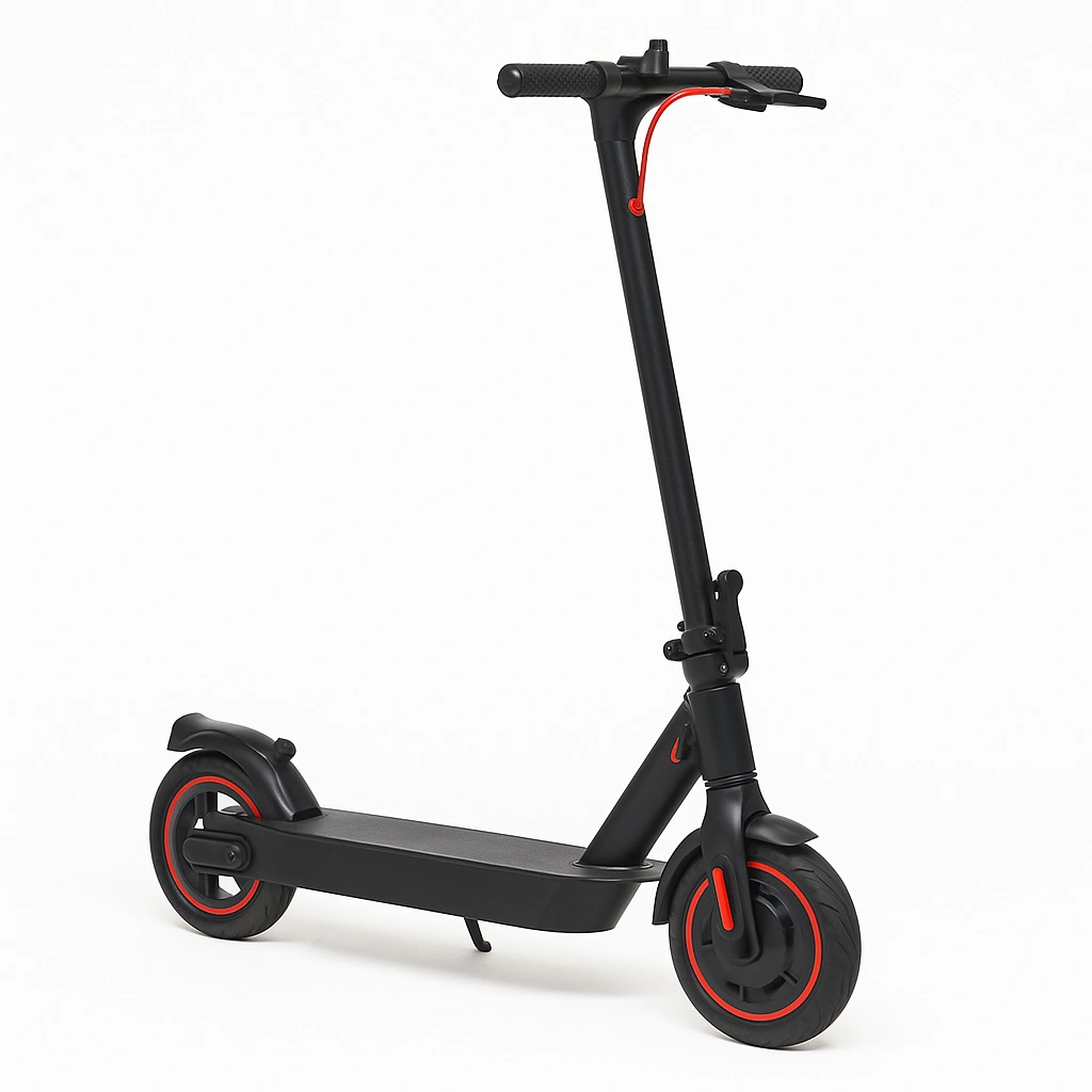 Kinderroller aus schwarzem und rotem Stahl