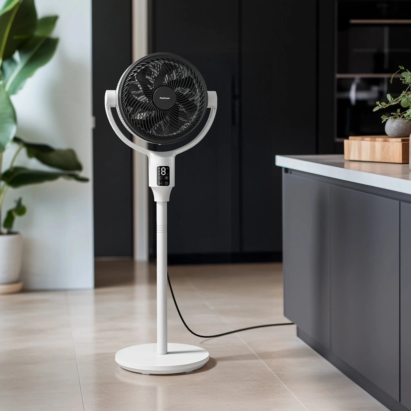 AirFlo Plus™ 44 Hybrid-Standventilator (Modelljahr 2025) – Extrem leiser Luftumwälzer – Weiß