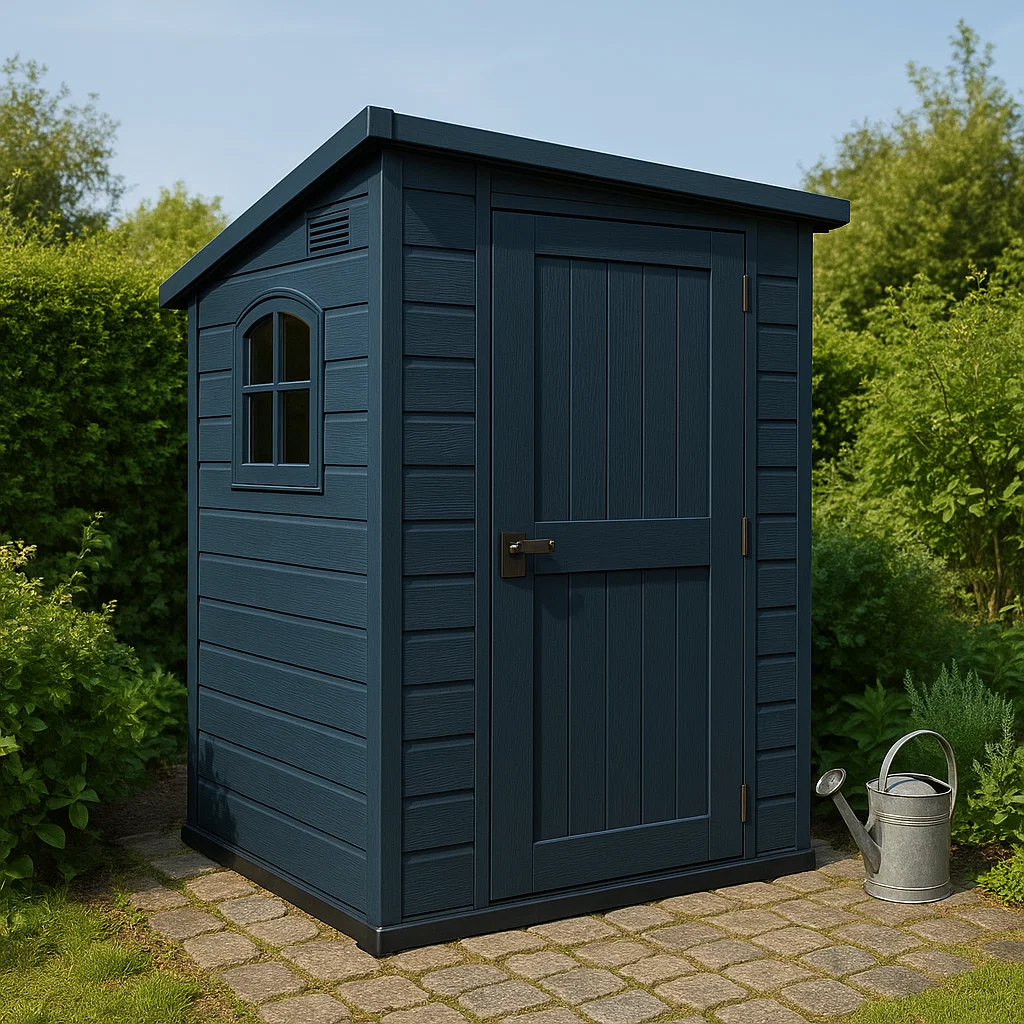 Abri de jardin bleu foncé, matériau composite pour extérieur, 140 x 120 x 190 cm tMWzOBy204iL