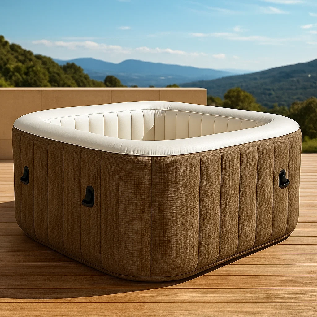Spa gonflable 160x160x68 cm 2 places carré marron/blanc feAfODR351Le