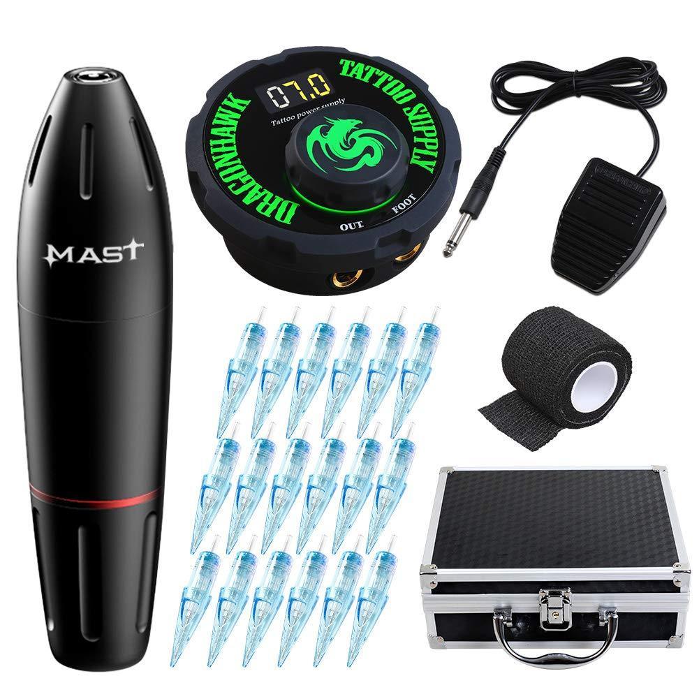 Mast Pen Rotary Tattoo Machine Kit mit Airfoil Netzteil für Tattoos