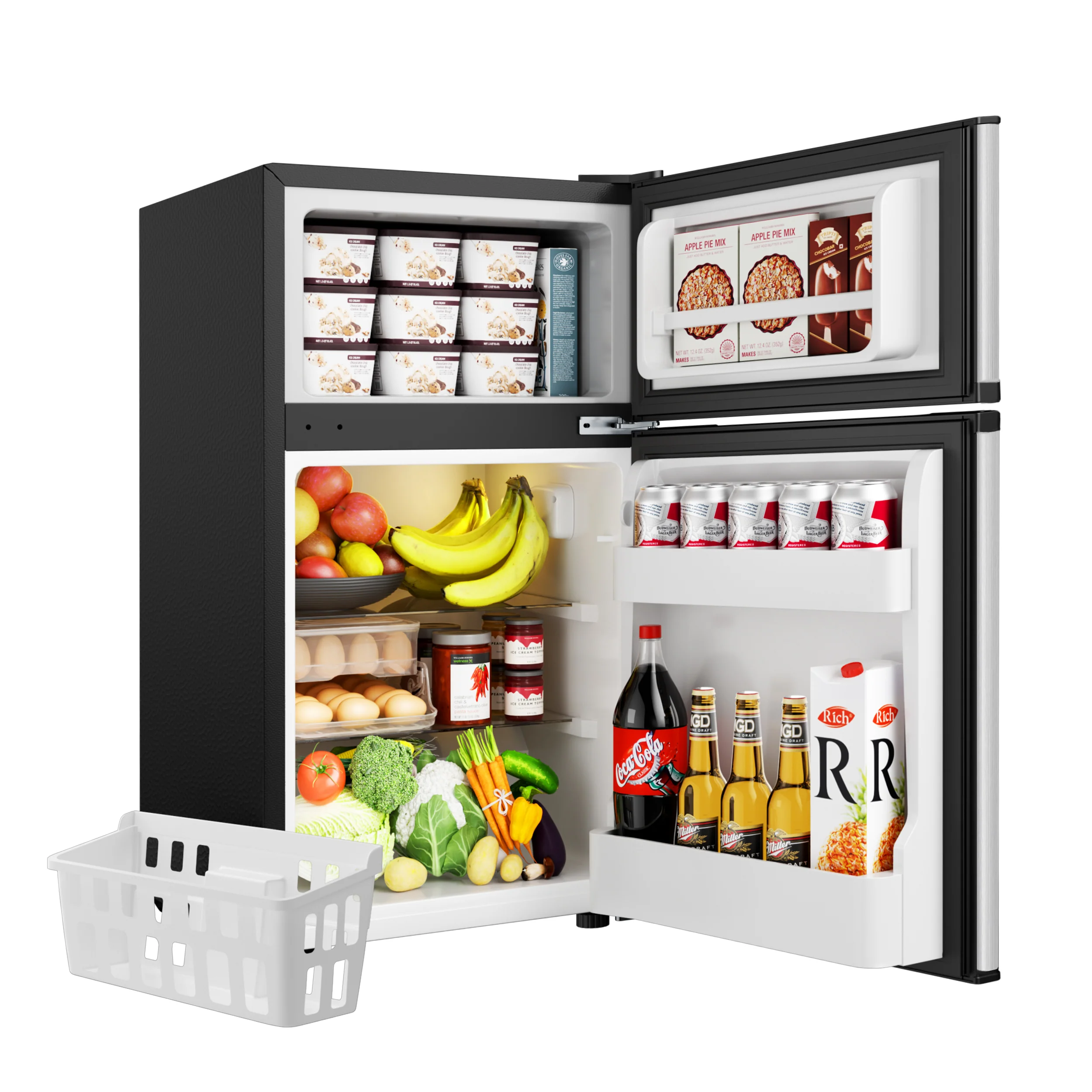 EUHOMY Mini-Kühlschrank (2025) mit 3,2 Kubikfuß Nutzinhalt – Einbau oder freistehend