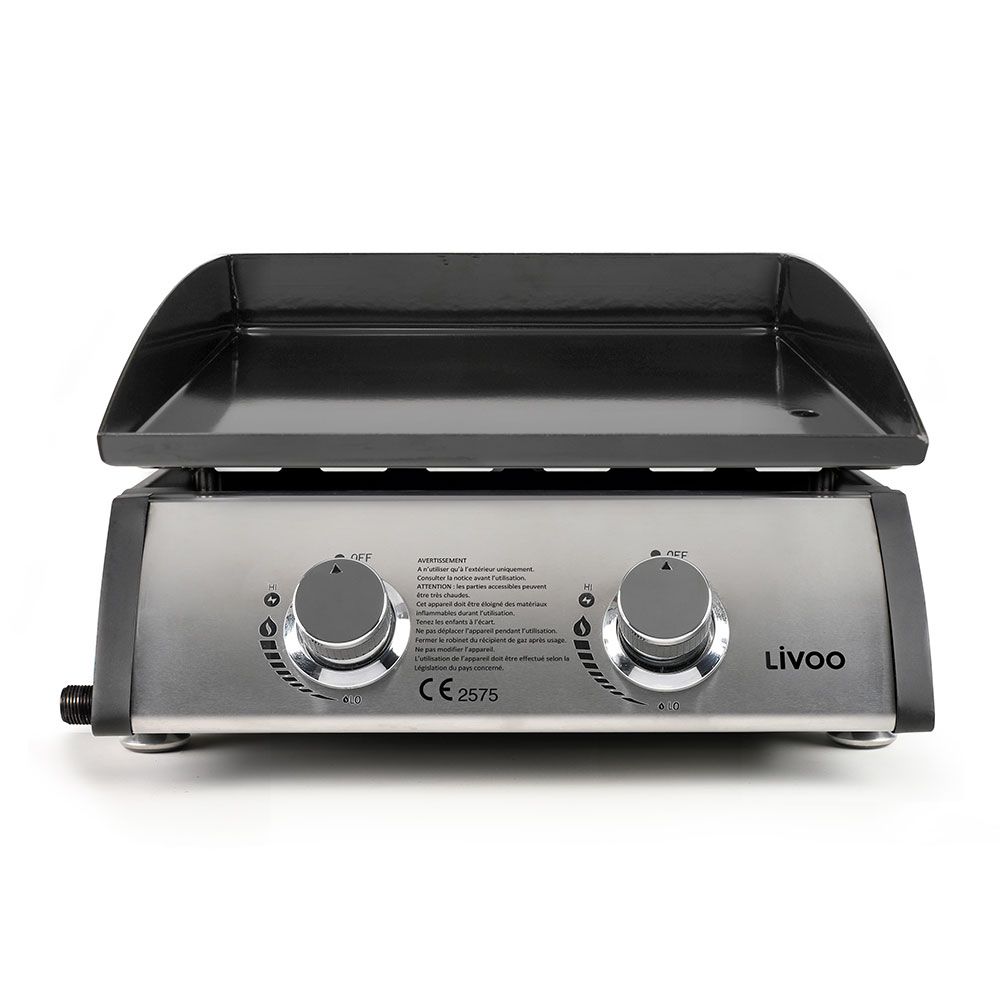 Livoo Gasgrillplatte mit 2 Brennern - Doc296