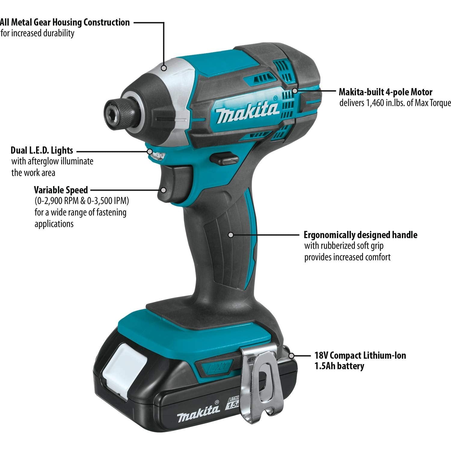 2025 Makita CT225SYX 2-teiliges Kompakt-Akku-Kombi-Set 18V LXT® mit Lithium-Ionen-Akku (1,5Ah)