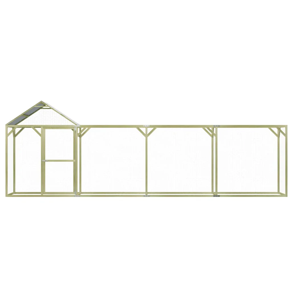Hühnerstall für den Außenbereich 2025, 6 x 1,5 x 2 m – Sicheres, imprägniertes Holzgehege für Vögel und Kleintiere