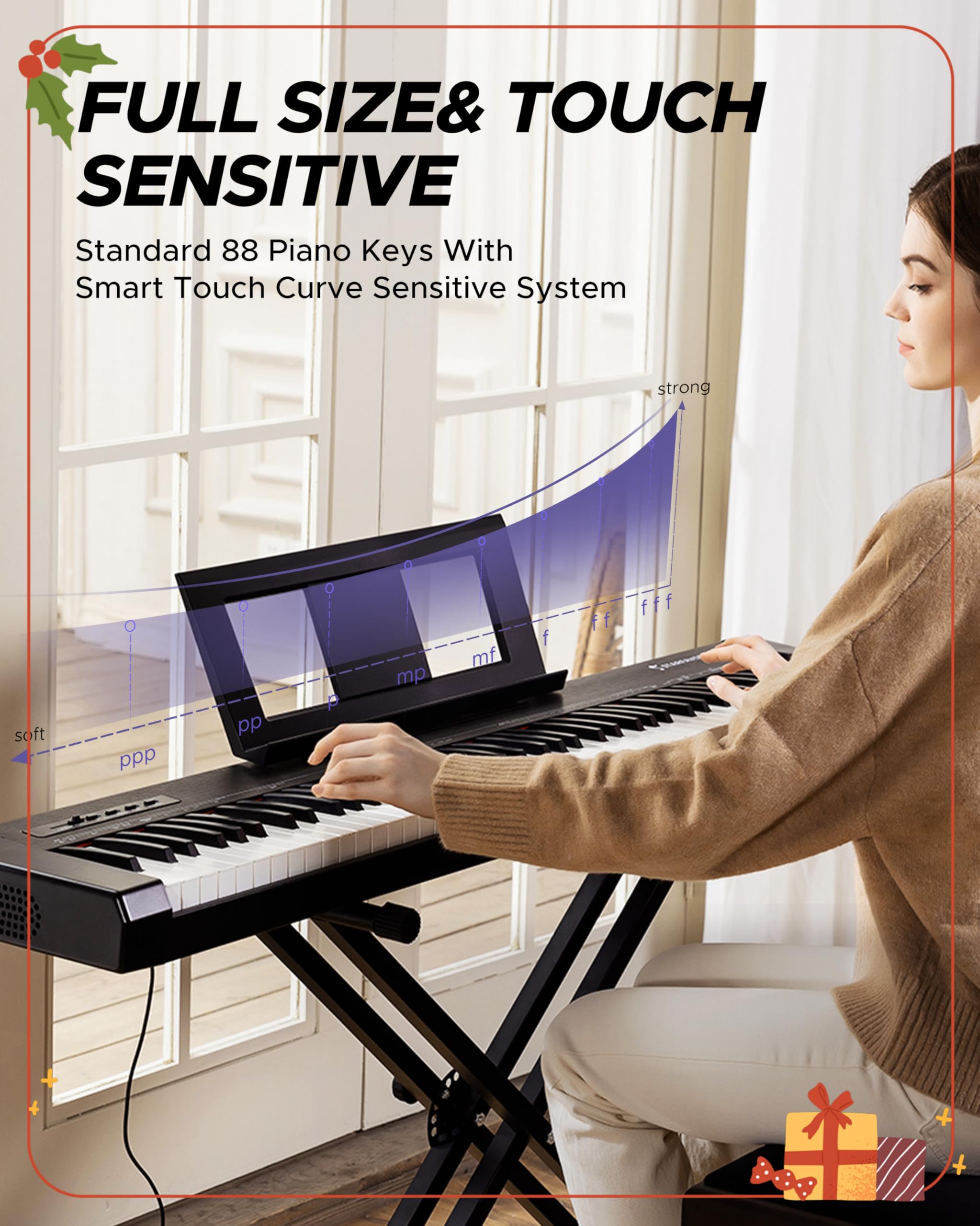 2025 Starfavor E-Piano für Anfänger mit halbgewichteten Tasten (SP-10)