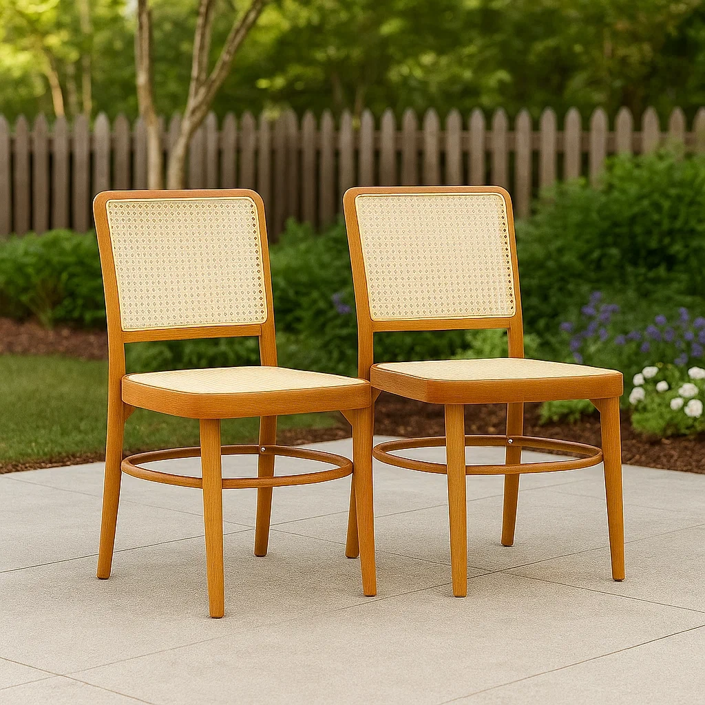 Chaise de jardin en bois naturel, 47 x 47 x 86 cm