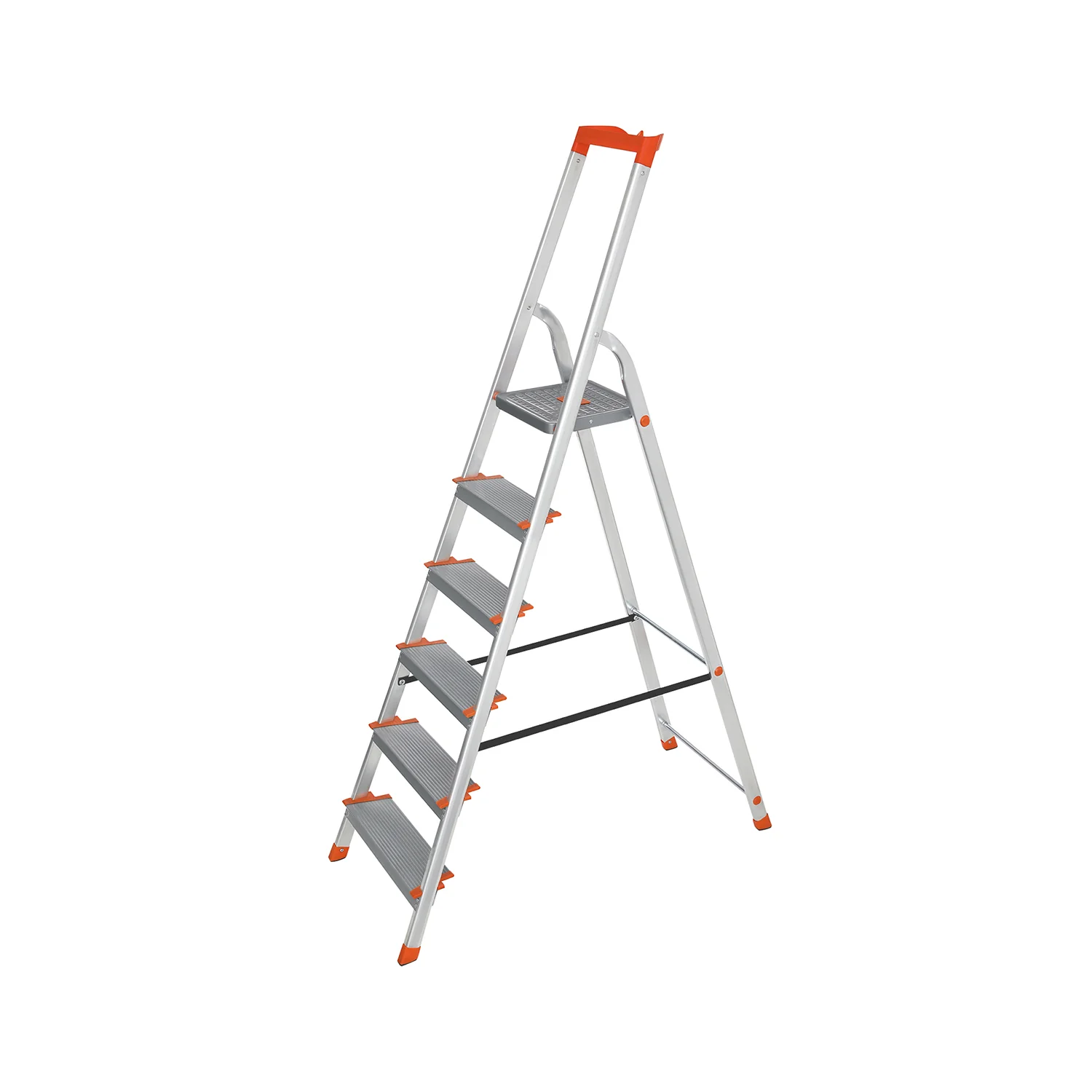 6-stufige Leiter, silber und orange