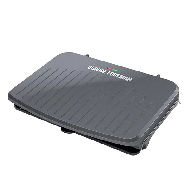 George Foreman Classic Elektrogrill für 9 Personen mit Grillplatten und Panini-Presse – Metallic-Grau
