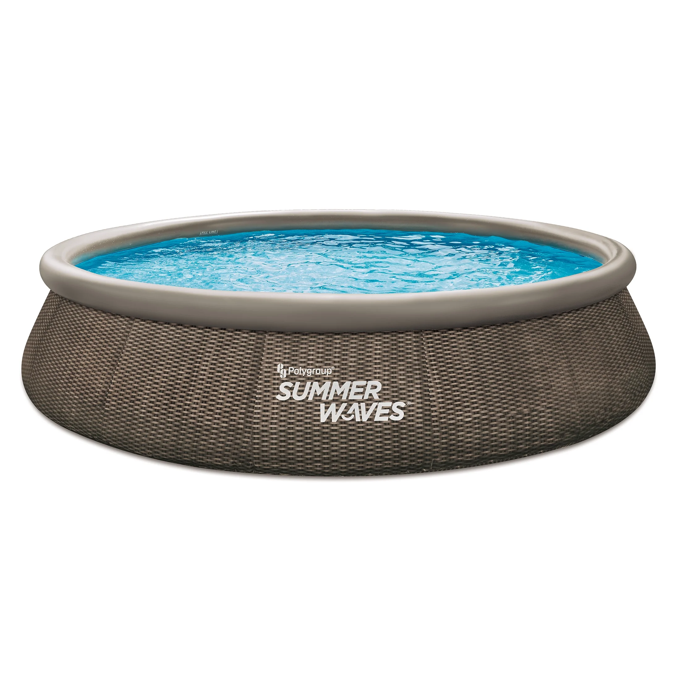 2025 Summer Waves Quick Set 4,5 m runder Pool mit dunklem Rattanmuster. Für Kinder ab 6 Jahren. Unisex.