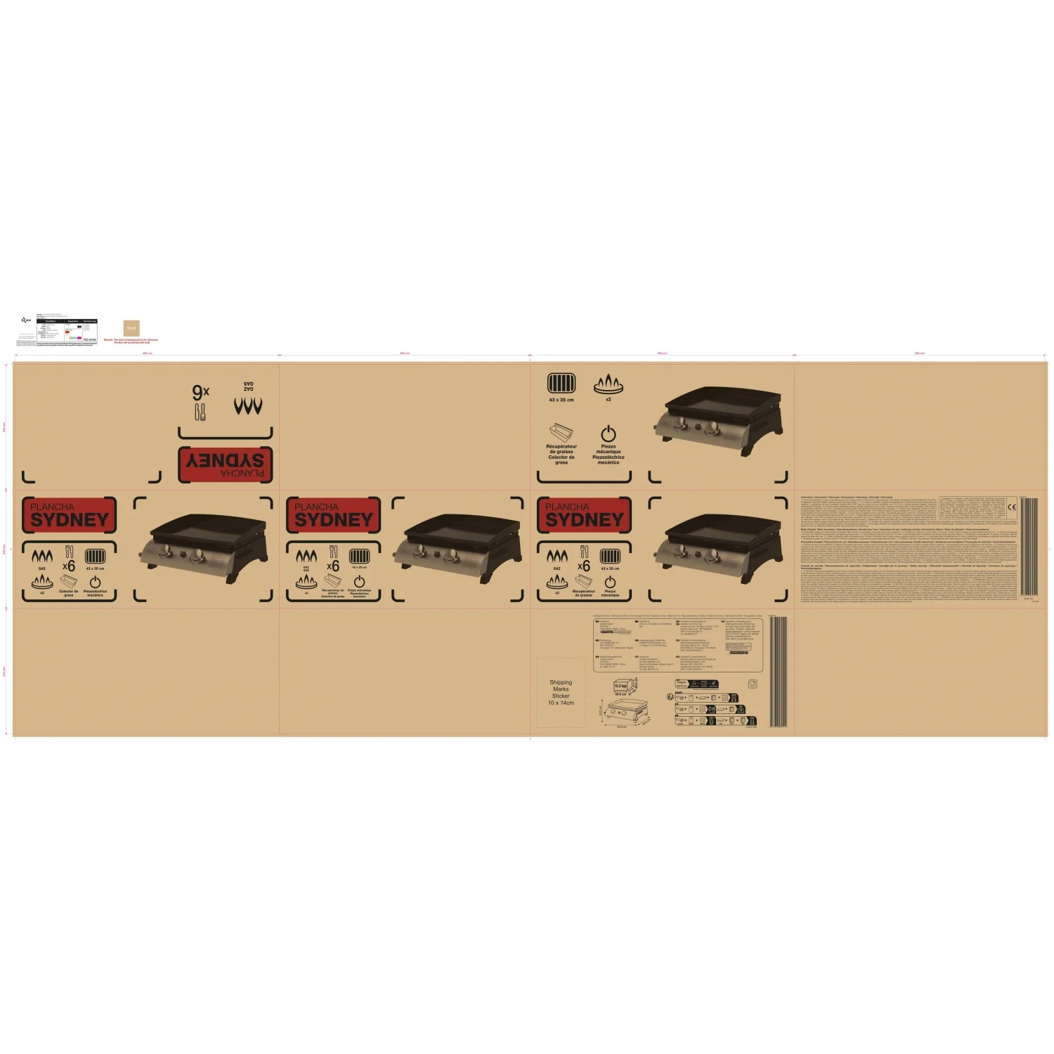 Gasgrillplatte mit 2 Brennern