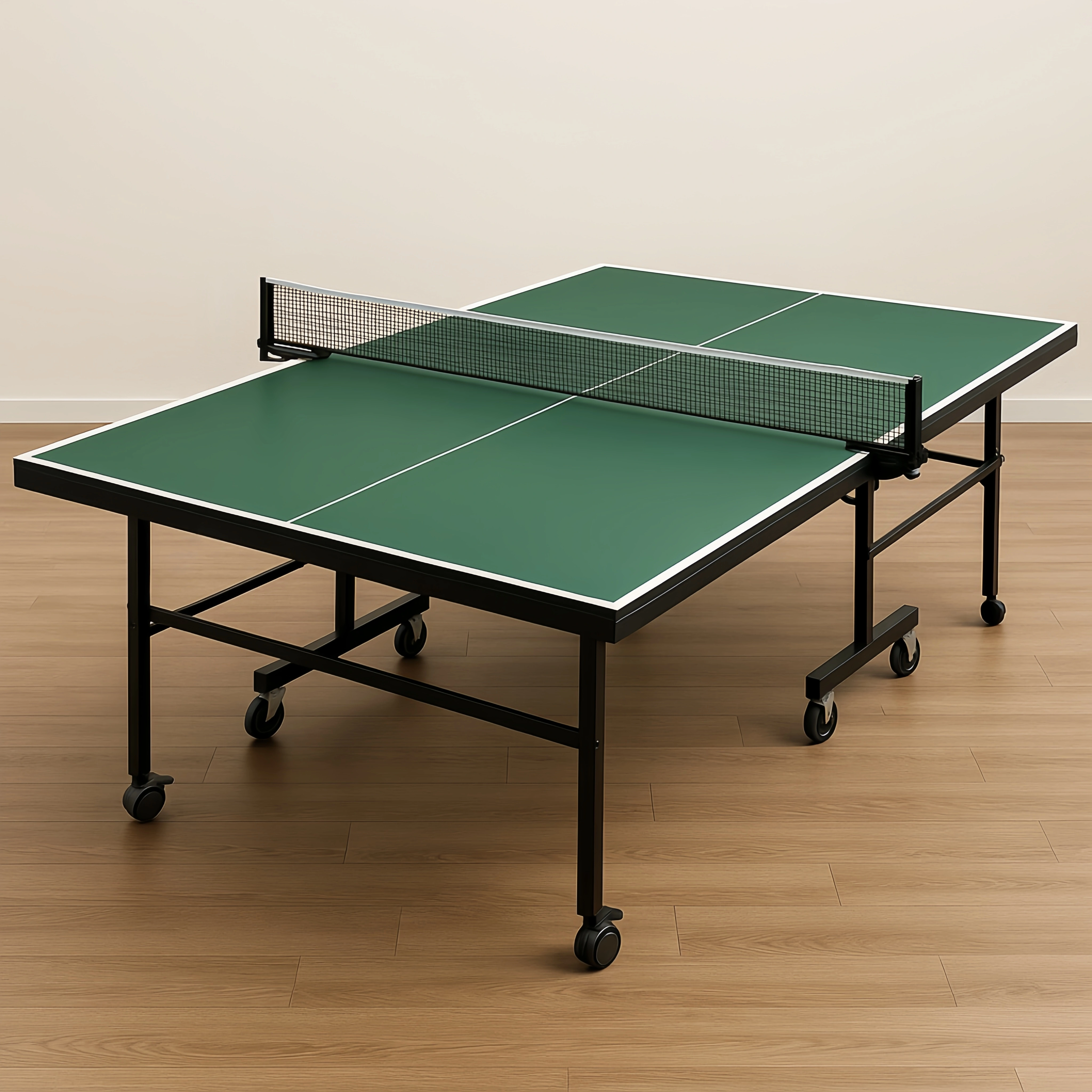 Table de ping-pong verte en métal et plastique pour une utilisation intérieure et extérieure, 274 x 152,5 x 76 cm