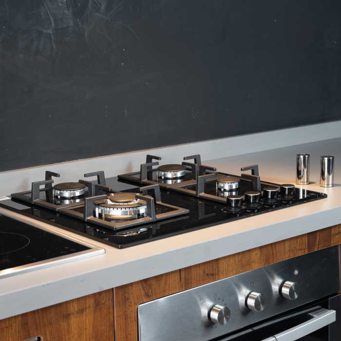 2025 Gaskochfeld mit 4 Brennern, 60 cm, Schwarz, FDV